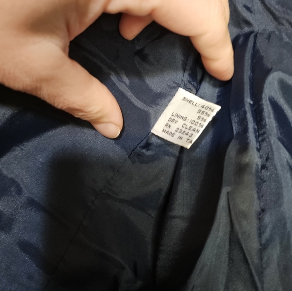 David Benjamin Wool Blazer Jacket Women's Size 13/14 Short Navy Blue Classic - Picture 7 of 11